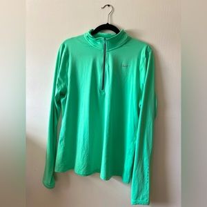 Nike athletic running long-sleeve zipper pullover/ size XL/ mint